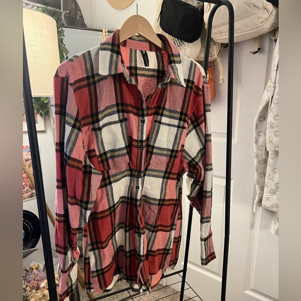 red flannel ZARA dress